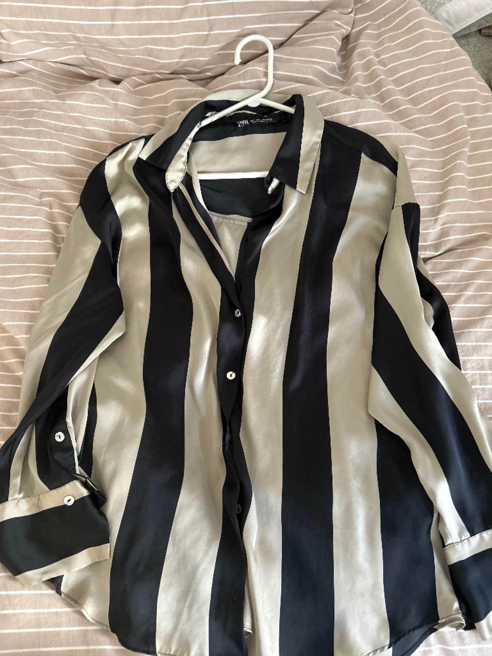 Striped satin shirt